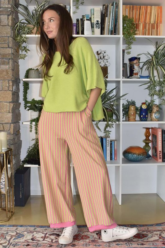 Sunday Morning Demi Bloom Pant Peony Pink / Lime Green